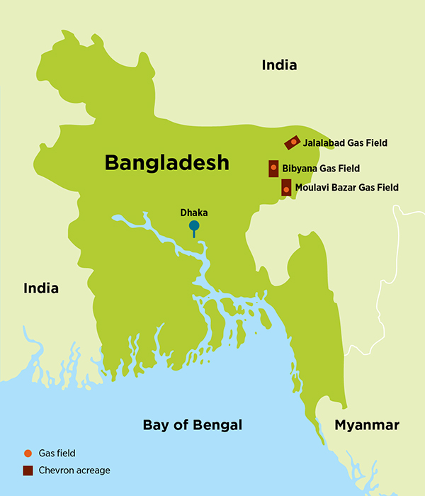 Map of asset locations in Bangladesh