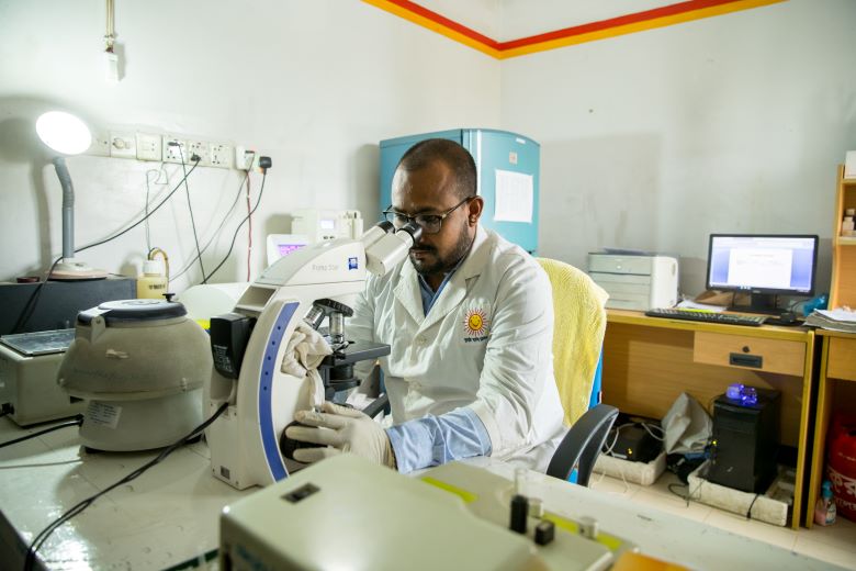 lab assistant at work